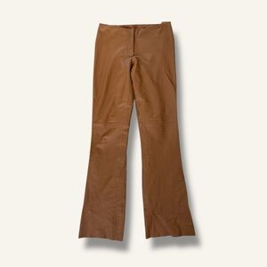 Vakko VS2 Vintage Beige Leather Pants Y2K